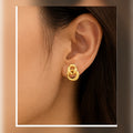 Interlocking Circle Stud Earrings