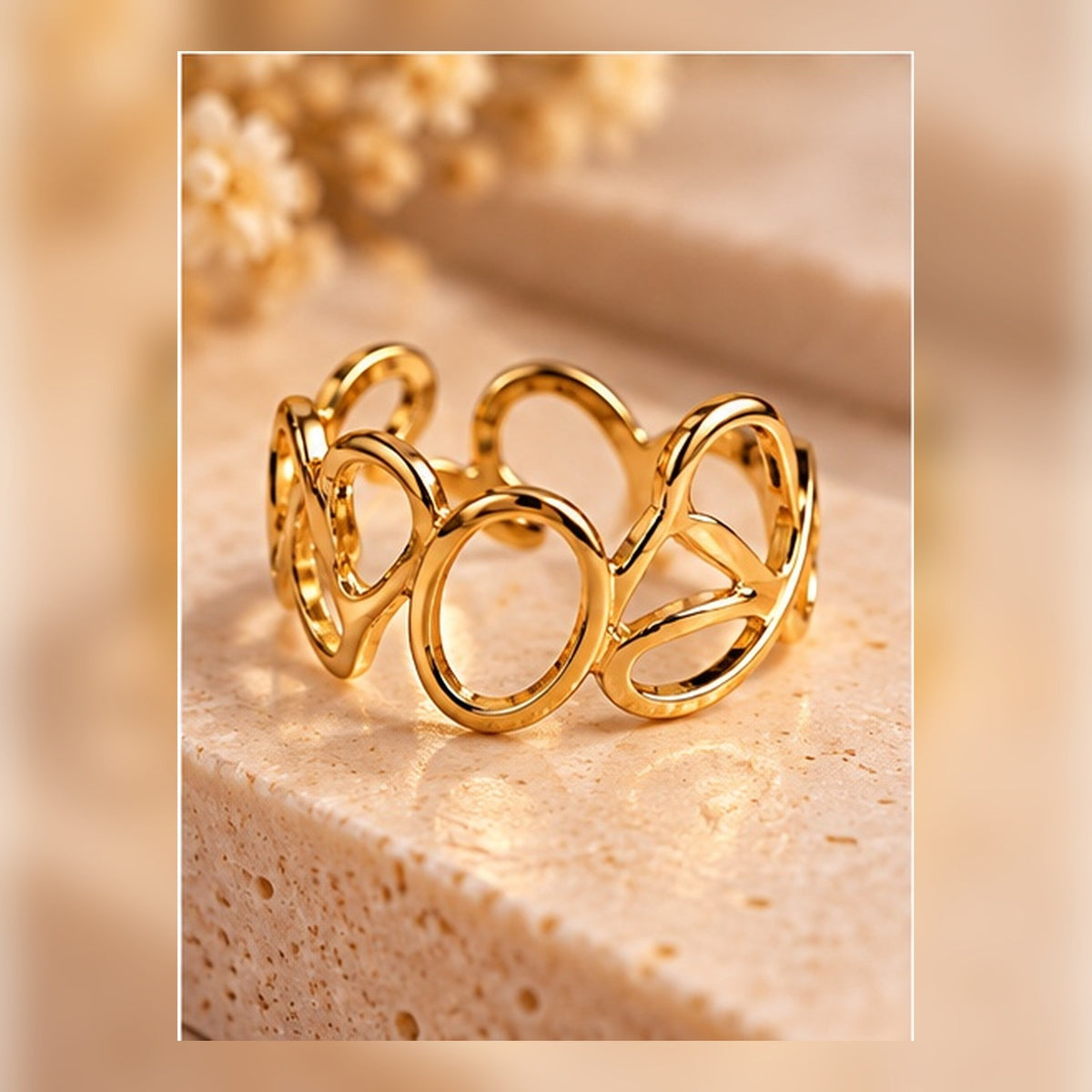 Linked Oval Open Band Ring