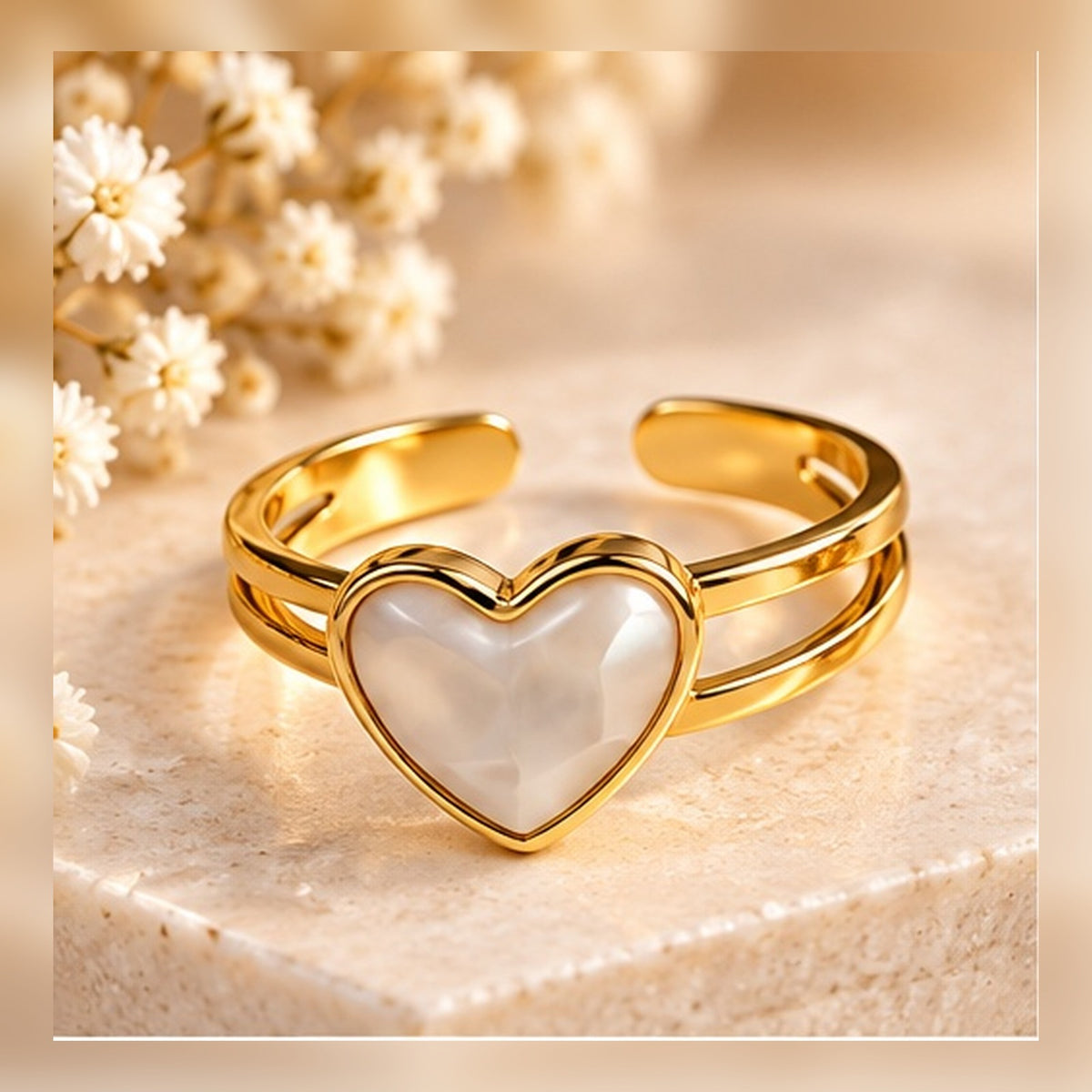 Mother-of-Pearl Heart Ring