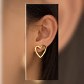 Open Heart Outline Earrings