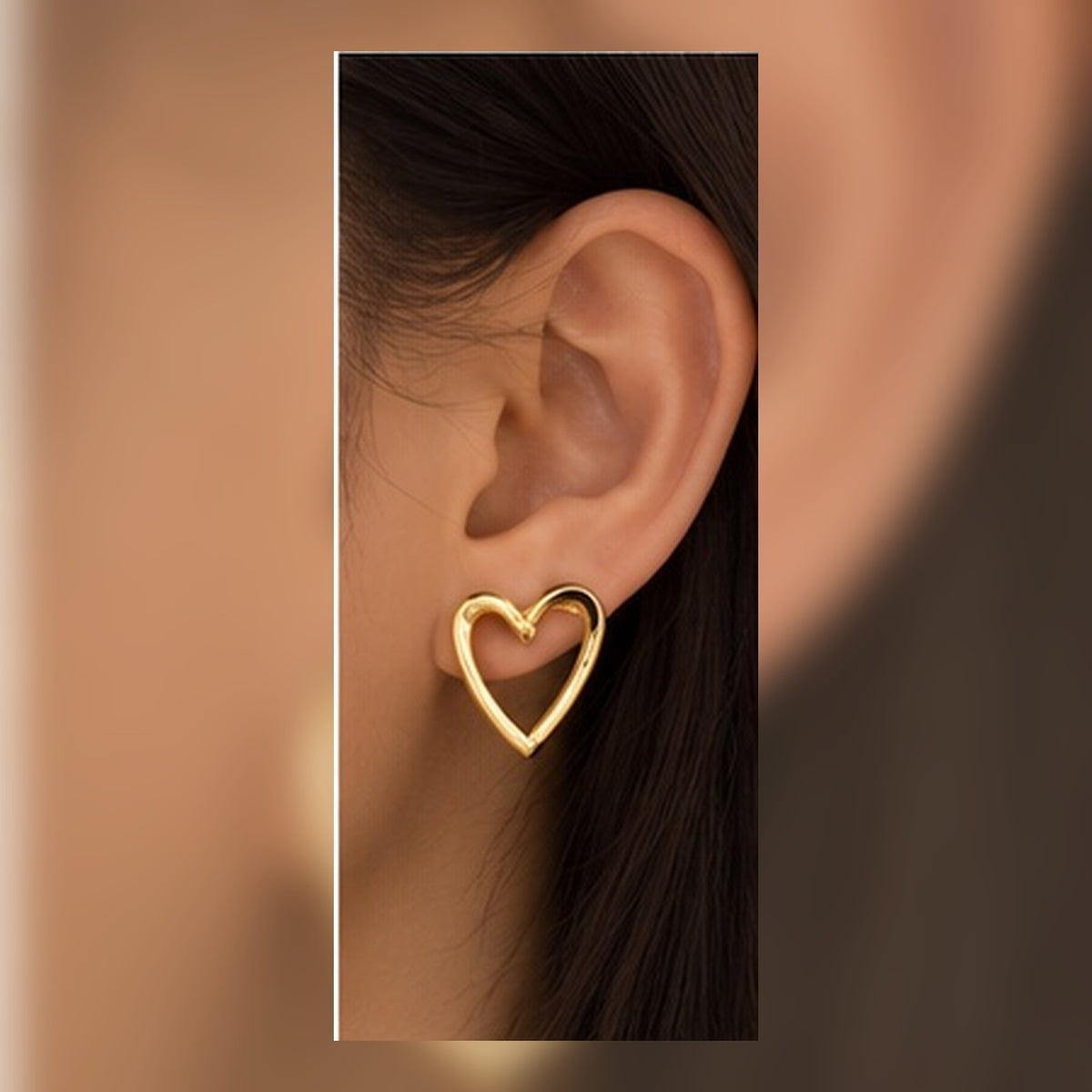Open Heart Outline Earrings