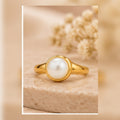 Pearl Bezel Ring