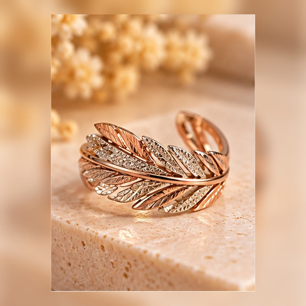 Rose Gold Feather Ring