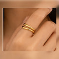 Twin Line Open Ring