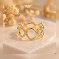 Geometric Oval Link Ring