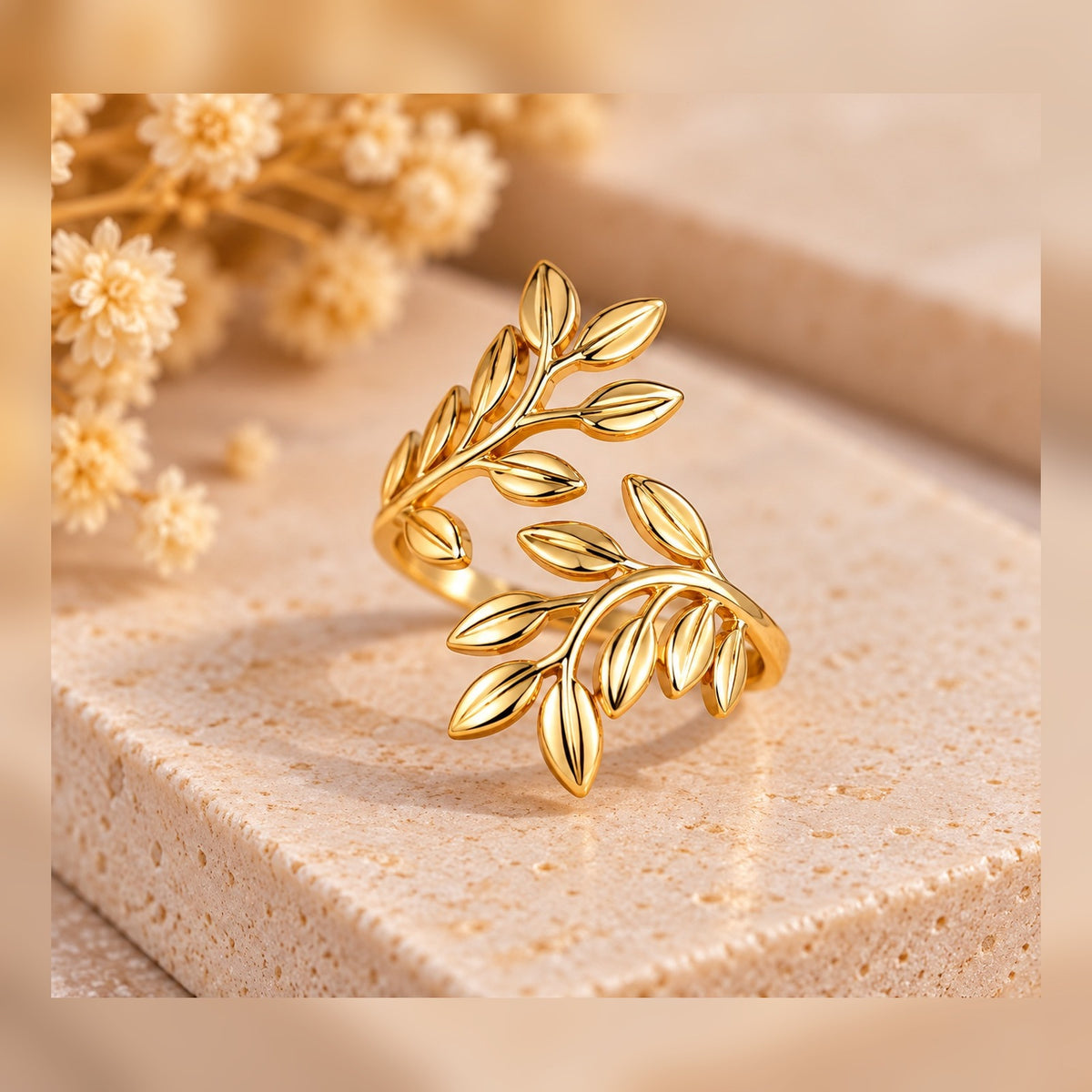 Open Leaf Branch Ring