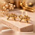 Polished Bow Stud Earrings